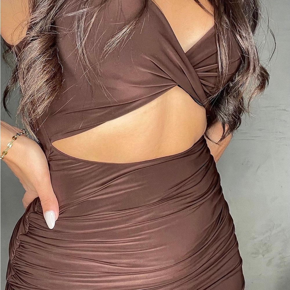 Brown formfitting dress